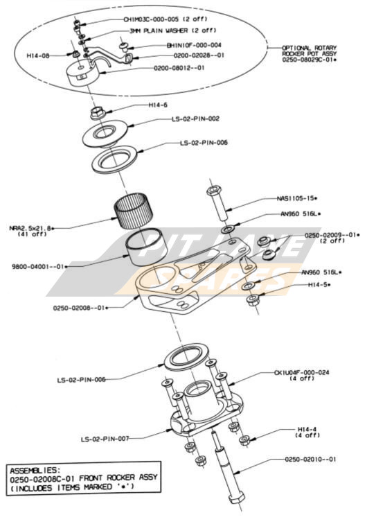 FRONT ROCKER COMPONENTS Diagram